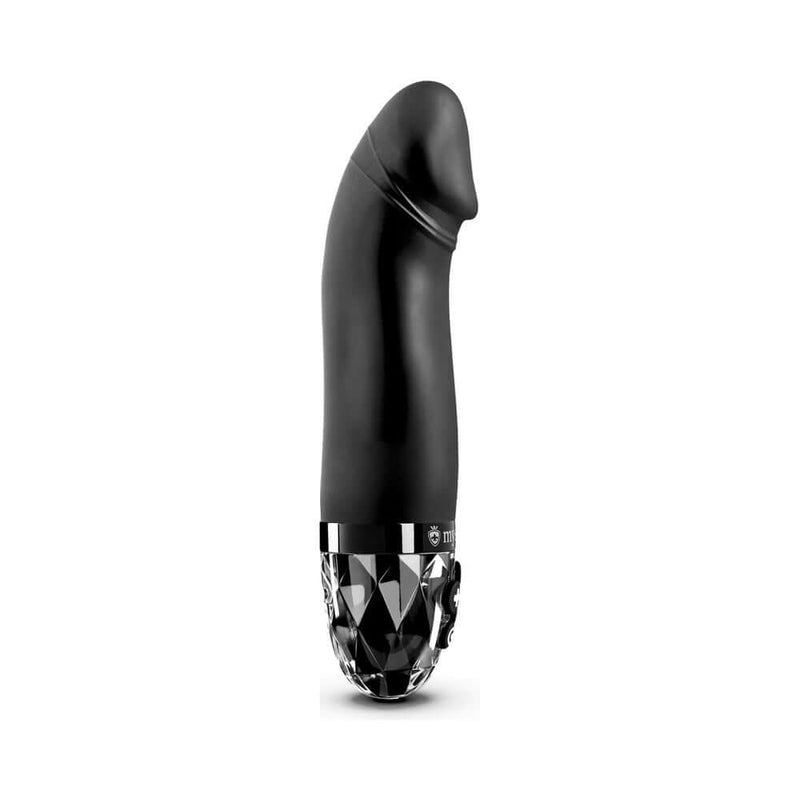 Mystim Real Deal Neal eStim Vibrator Black showcasing its sleek design and crystal base for powerful stimulation.