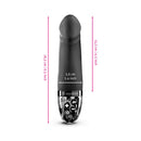 Mystim Real Deal Neal eStim Vibrator Black with dimensions labeled for size reference.