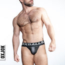 Oxballs Oxjok Airmesh Swagger Slider-strap Jock Tar Black S on a man showcasing breathable design and comfort.