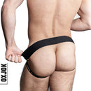 Oxballs Oxjok Airmesh Swagger Slider-strap Jock Tar Black S model showcasing the back view and waistband design.
