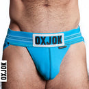 Oxballs Oxjok Slingjock Upthrust Slider-Strap Jock Pool 2XL blue jockstrap showcasing comfortable fit and support