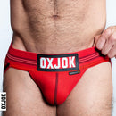 Oxballs Oxjok Slingjock Upthrust Slider-strap Jock Red Hot L showcasing comfortable fit and sporty design.
