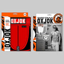Oxballs Oxjok Slingjock Upthrust Slider-strap Jock Red Hot L packaging front and back view showcasing design and details.