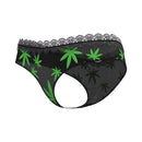 Magic Silk Hazy Dayz Boy Short Pot Leaf S/M featuring a black mesh design with neon green pot leaves.