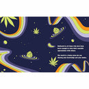 Weed Smoke It Eat It Grow It Love It Cannabis Book colorful cosmic illustration with cannabis plants and uplifting message.