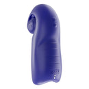 SVibe Snail Evo Rechargeable Masturbator Navy side view showcasing its sleek design and ergonomic features.