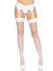 Leg Avenue Fishnet Stocking with Back Seam in white, designed to enhance curves and confidence, perfect for seductive looks.
