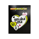 KushKards Smoke Me One Hitter Greeting Card Black with playful hearts on a black background.