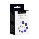 Me You Us Dragonz Tail Anal Beads Violet packaging featuring firm, flexible beads with an easy grip loop.
