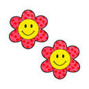 Neva Nude Smiley Flower Power Glitter Nipple Pasties with cheerful yellow and pink daisy design.