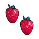 Neva Nude Sinfully Sweet Strawberry Edible Nipple Pasties shaped like strawberries with a sweet vanilla flavor.