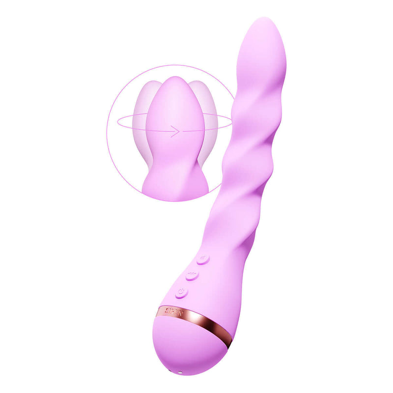 VUSH Siren Twist Vibrator featuring a unique helix twist design for versatile internal and external stimulation.