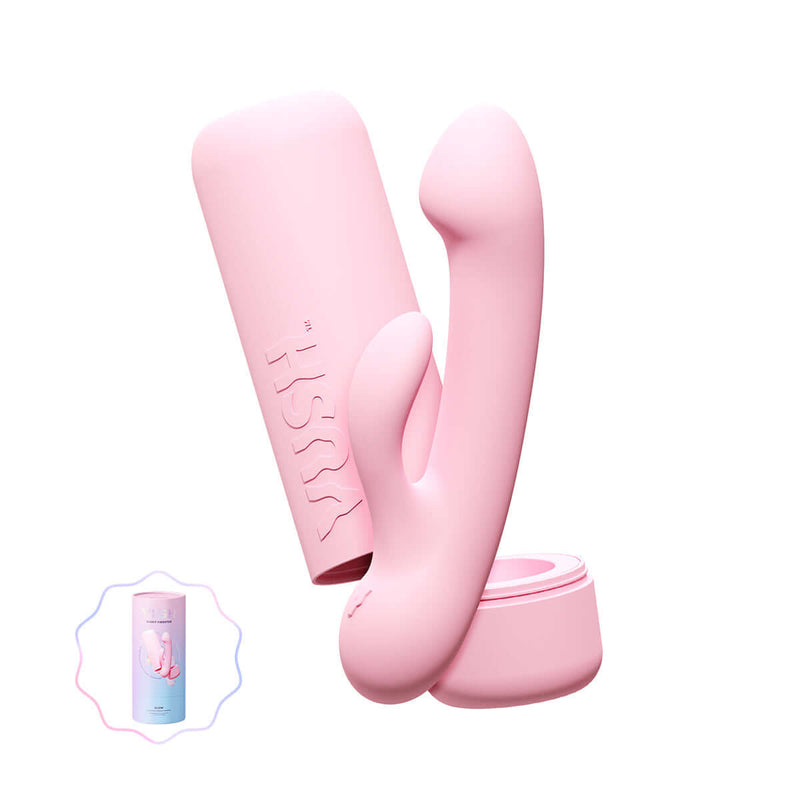 VUSH Glow Rabbit Vibrator showcasing its sleek design and dual stimulation features for enhanced pleasure.