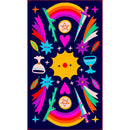 Rainbow Tarot 78 Cards and Guidebook featuring vibrant artwork with magical symbols and colors.