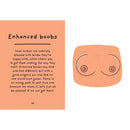 The Joy Of Boobies A Celebration Hardcover Book page with text about enhanced boobs and an illustration.