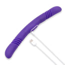 Together Couples Double Delight Purple dual-ended vibrator with USB charging cable.