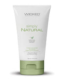 Wicked Simply Natural Water Based Lubricant 4 Oz tube with olive leaf extract, premium personal lubricant.