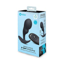 b-Vibe Vibrating P-Spot Snug Plug Large with Remote Control packaging showing design and features for prostate stimulation.