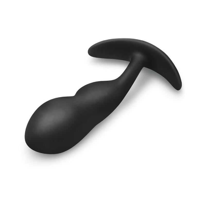 b-Vibe Vibrating P-Spot Snug Plug Large with Remote Control in sleek black design for enhanced prostate stimulation.