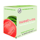Sweetums Intimate Wipes Watermelon Flavor 10 Pack box with watermelon image and product details.