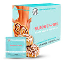 Sweetums Intimate Wipes Cinnamon Bun Flavor 10 Pack with cinnamon rolls and packaging, promoting fresh intimate care.