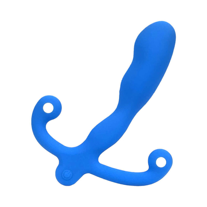 Aneros Helix Syn V Vibrating Prostate Stimulator Blue showcasing ergonomic design for enhanced pleasure experience.
