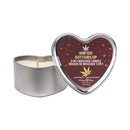 Earthly Body Hemp Seed Massage Candle Bottom's Up 4.7 Oz in a heart-shaped tin, perfect for massage and relaxation.