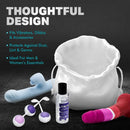Safe Sex Antibacterial Toy Bag Large White for vibrators, dildos, and accessories, protecting against dust and germs.
