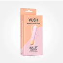 VUSH Peachy Collection Bullet Vibrator packaging showing sleek design and branding information.