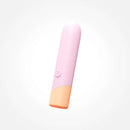VUSH Peachy Collection Bullet Vibrator in pink with orange base, rechargeable personal massager for powerful performance.