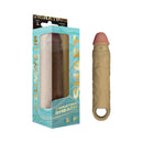 Shaft Vibrating Model F Penis Sheath Size 1 Oak in packaging showcasing ergonomic design and integrated vibration system.