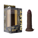 Shaft Vibrating Model J 6.5 inch Silicone Dildo Mahogany with packaging for immersive stimulation and realistic texture.