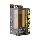 Shaft Vibrating Model J 6.5 inch Dual Density Silicone Dildo Oak in packaging showcasing realistic design and features.