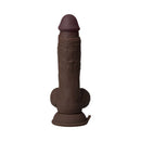 Shaft Vibrating Model A 7.5 inch Dual Density Dildo Mahogany with realistic design and integrated vibration system.