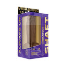 Shaft Vibrating Model A 7.5 inch Dual Density Silicone Dildo Oak in packaging.