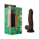 Shaft Vibrating Model N 8.5 inch Dual Density Dildo Mahogany in packaging with realistic design and advanced features.