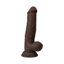 Shaft Vibrating Model N 8.5 inch Dual Density Dildo Mahogany in a realistic design with suction base.