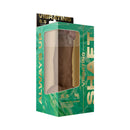 Shaft Vibrating Model N 8.5 inch Dual Density Silicone Dildo Oak packaging on display.