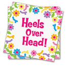 Bachelorette Heels Over Head Floral Napkins 8-pack with colorful floral design and playful text.