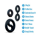 Performance Plus Throttle Silicone Cock Ring Set Black 3-ring set designed for comfort, endurance, and enhanced pleasure.
