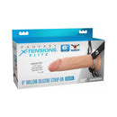 Fantasy X-tensions Elite Hollow Silicone Strap-on 6 Inch packaging showcasing soft head and practical design.