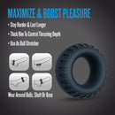 Performance Plus Traction Silicone Cock Ring Black for enhanced pleasure, stamina, and firm erections with textured design.