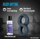 Performance Plus Launch Silicone Cock and Ball Strap Black with Blush Lube compatibility, travel-friendly design.