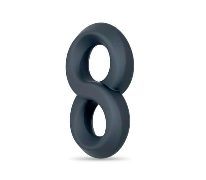 Performance Plus Launch Silicone Cock and Ball Strap Black in figure-8 design for enhanced performance and comfort.