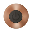Adam & Eve Eve's Copper Cutie Rechargeable Bullet Vibrator power button close-up, showcasing sleek copper finish.