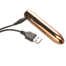 Adam & Eve Eve's Copper Cutie Rechargeable Bullet Vibrator with USB charging cable for pleasure on-the-go.