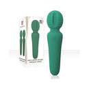 Adam & Eve Eve's Petite Private Pleasure Wand in green silicone, compact design for intense vibration and pleasure.