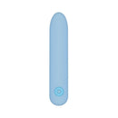 Adam & Eve Eve's Silky Sensations Rechargeable Bullet in soft blue silicone design for targeted clitoral stimulation.