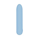 Adam & Eve Eve's Silky Sensations Rechargeable Bullet in light blue silicone for intimate pleasure.