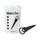 Adam & Eve Vibrating Silicone Anal Beads Black in packaging with anal vibrator displayed, featuring 7 vibration modes.